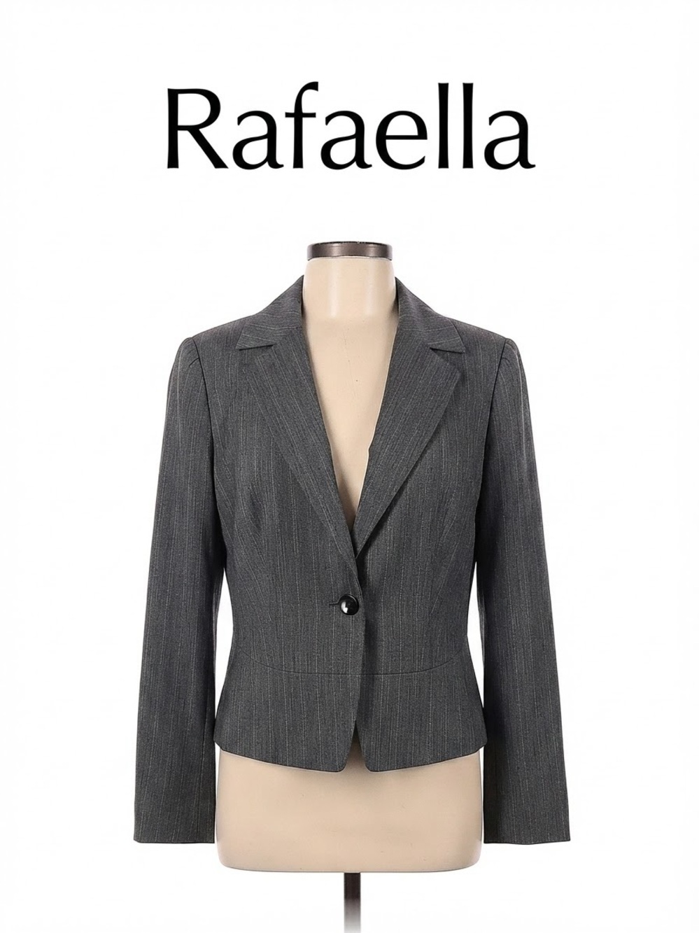 Rafaella Women's Gray Pinstripe Blazer Size 12 0176
